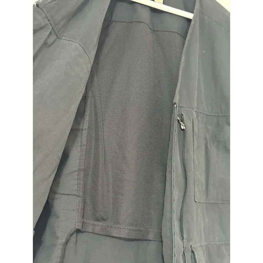 Duluth Trading Co Mens Vest Black Fishing Cargo Utility Pockets Workwear Size XL